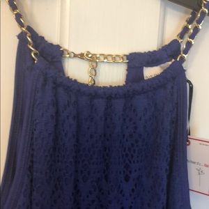 NWT Bisou Bisou Royal Blue Romper Size Small